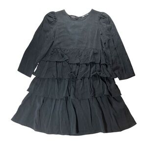 Zara black 3/4 sleeve tiered dress size S